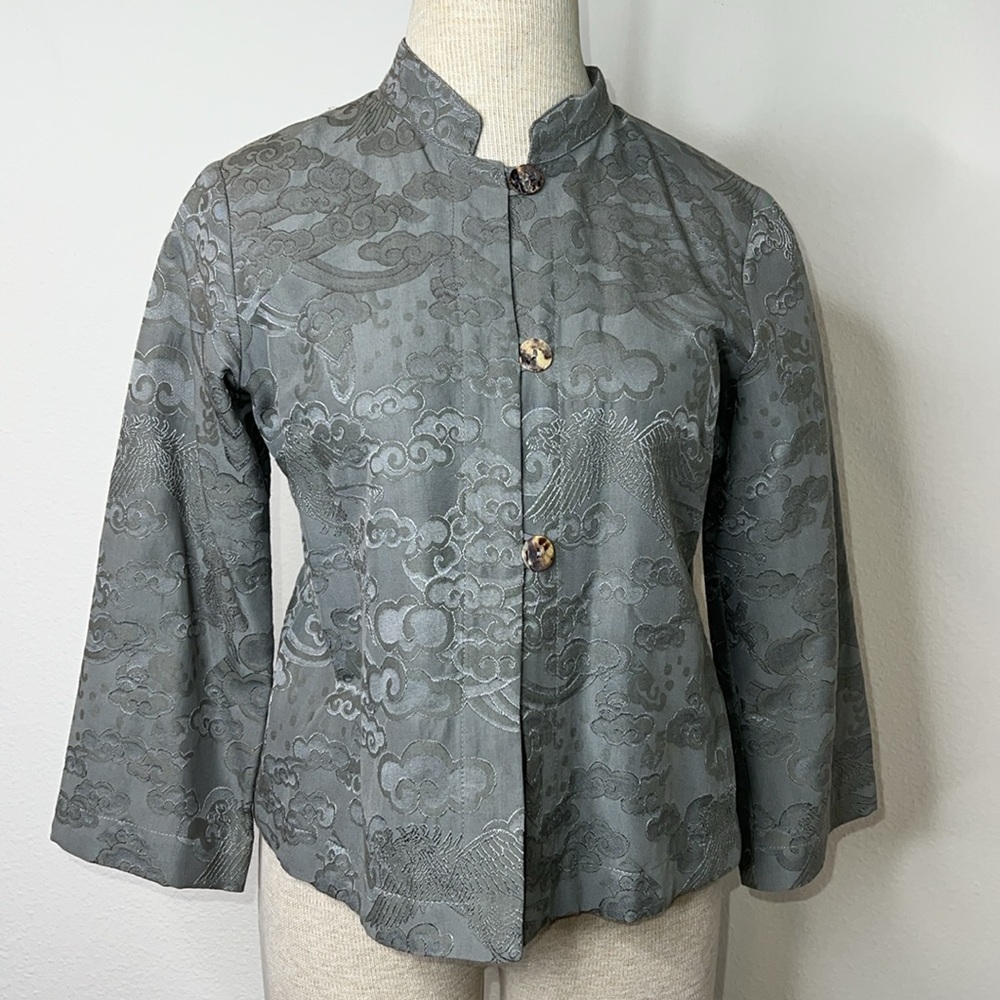 Citron Santa Monica Silk Blend Jacquard Jacket Top